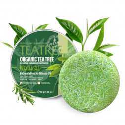 Твердый шампунь для волос Чайное дерево (Natural Organic Tea Tree Plant Shampoo) 60 г